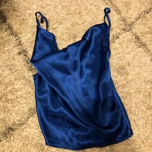 Satin cowl neck crop